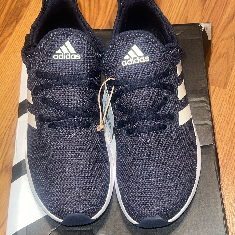 Adidas Dark Blue Trainers with White Accents